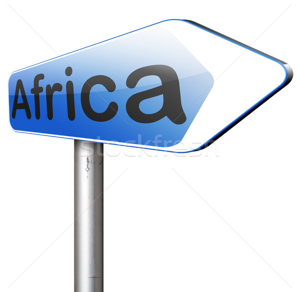 Afrika felirat földrész turizmus vakáció úticél Stock fotó © kikkerdirk