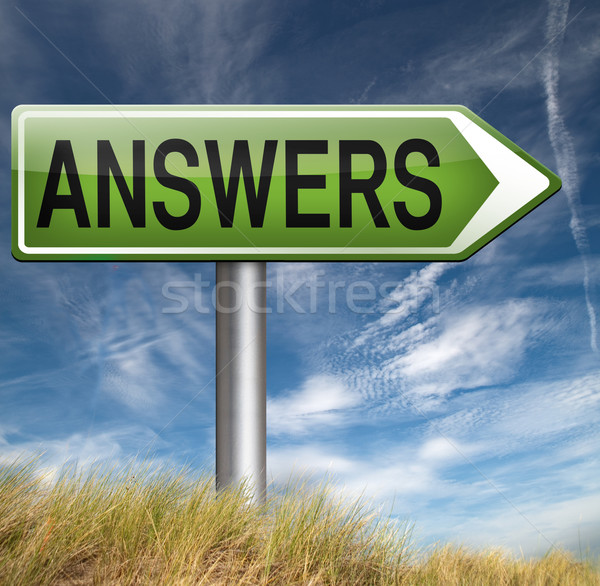 Antwoorden vinden vragen Zoek oplossing informatie Stockfoto © kikkerdirk