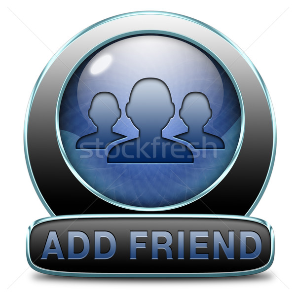 Amigo botón línea comunidad redes amigos Foto stock © kikkerdirk