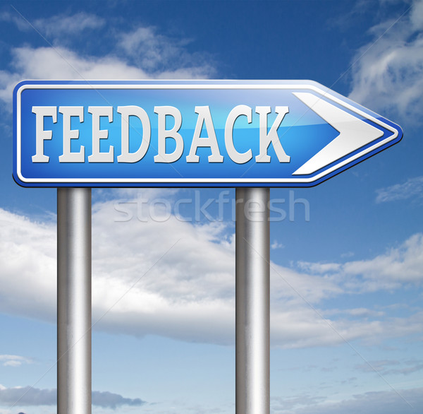 Feedback senalización de la carretera comentarios mejora satisfacción del cliente Foto stock © kikkerdirk