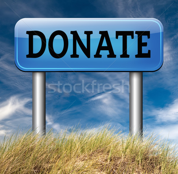 Doar caridade placa sinalizadora seta dar ajudar Foto stock © kikkerdirk