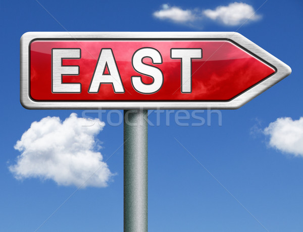 east road sign arrow Stock photo © kikkerdirk