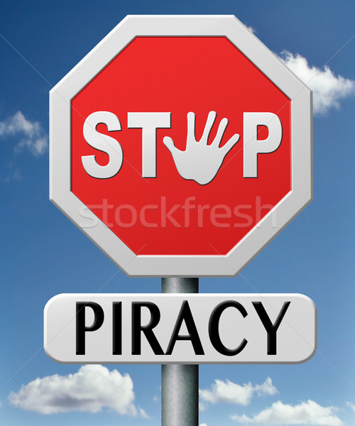Stop kalózkodás illegális szellemi tulajdon védelem védelmez Stock fotó © kikkerdirk