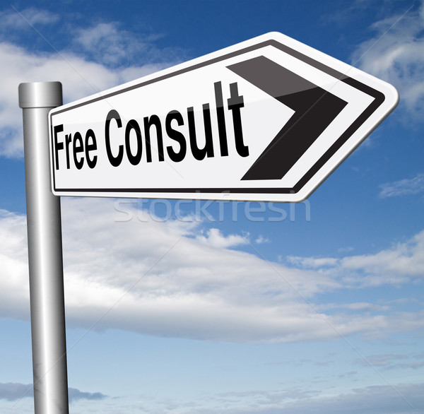 Kostenlos konsultieren Beratung gratis Schreibtisch Stock foto © kikkerdirk