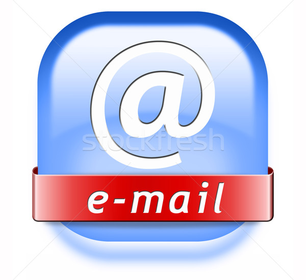 Email gomb doboz postaláda ikon bejövő üzenetek Stock fotó © kikkerdirk