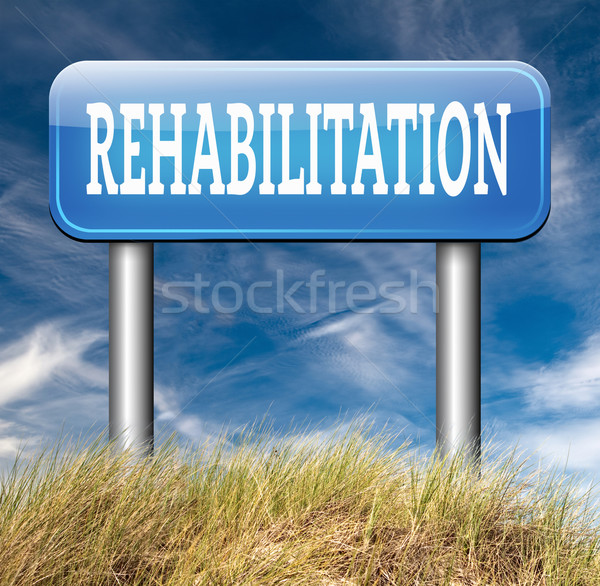 Rehabilitáció rehab drogok alkohol függőség sport Stock fotó © kikkerdirk