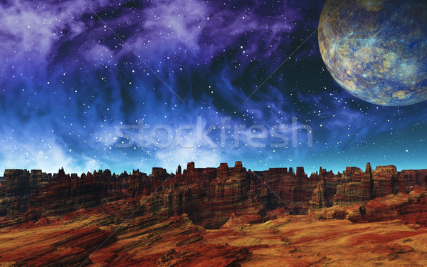 Bizarro rochas imagem alienígena paisagem mundo Foto stock © Kirschner