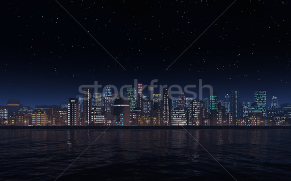 Stok fotoğraf: şehir · gece · görüntü · su · ışık