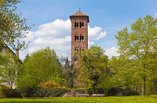 Park Sommer Bild geschichtlich Turm Himmel Stock foto © Kirschner