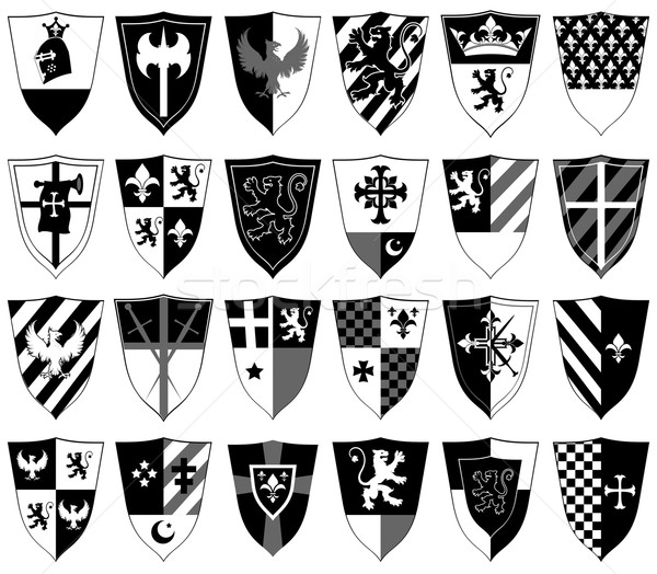 set of heraldic shields Stock photo © kjolak