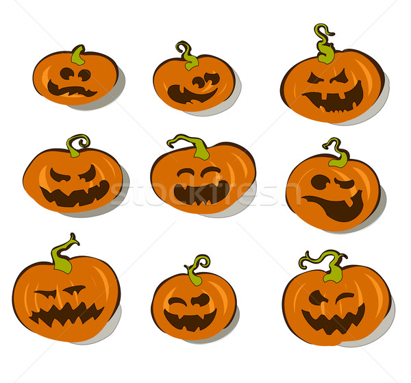set of halloween pumpkins Stock photo © kjolak