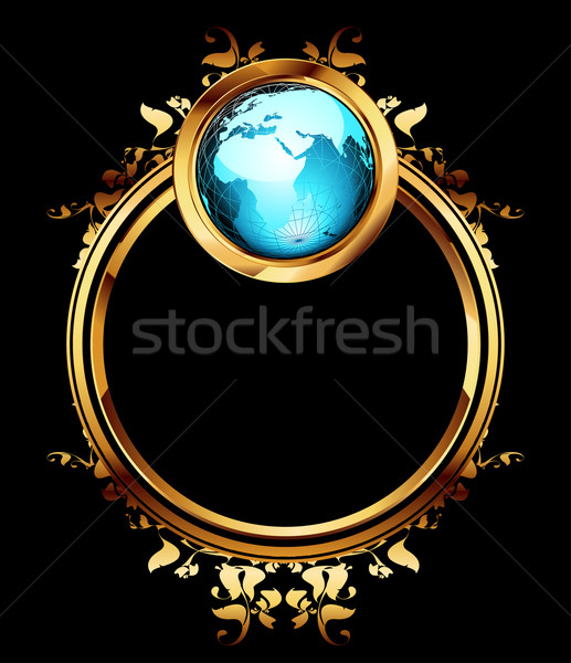 world with ornate frame Stock photo © kjolak