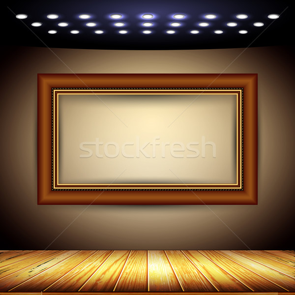 Wnętrza bagietka ramki ściany sztuki lampy Zdjęcia stock © kjolak
