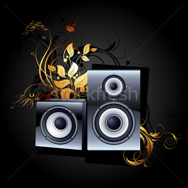 web icon speakers with floral elements Stock photo © kjolak