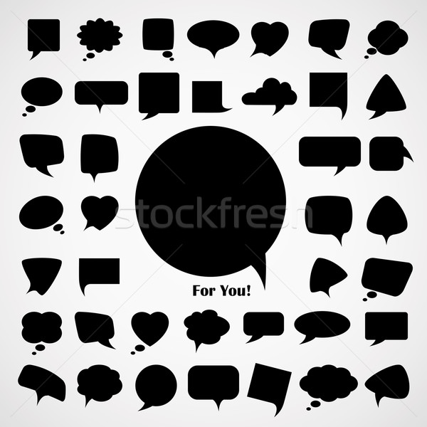Szett chat buborékok gyűjtemény fekete különböző Stock fotó © kjolak