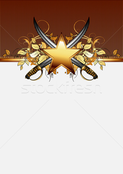 ornate frame with star and sabers Stock photo © kjolak