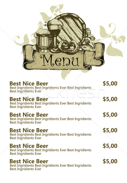 restaurant beer menu Stock photo © kjolak