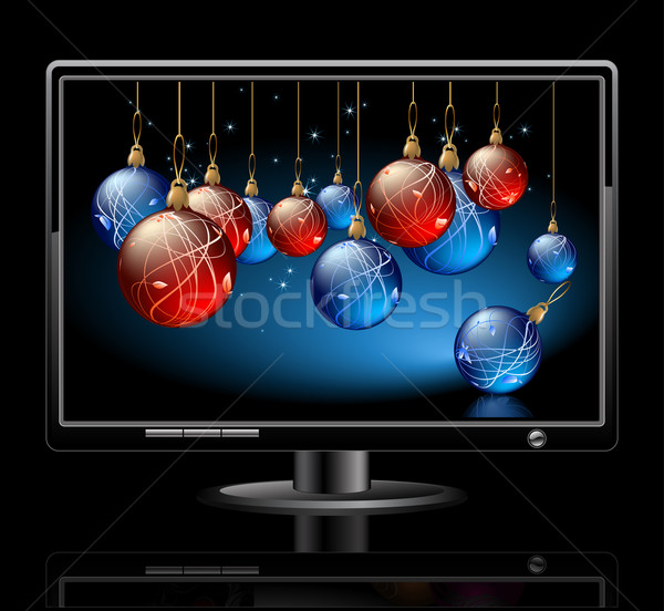 LCD panel karácsony golyók illusztráció hasznos Stock fotó © kjolak