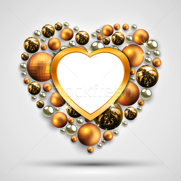 Decorativo Navidad corona forma corazón decorado Foto stock © kjolak