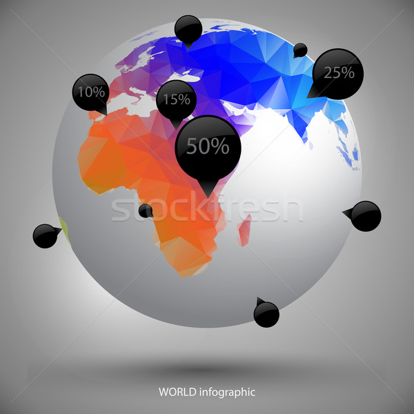 earth globe infographic Stock photo © kjolak