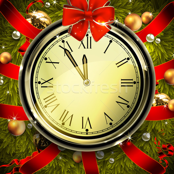 Diseno Navidad reloj centro decorativo Foto stock © kjolak