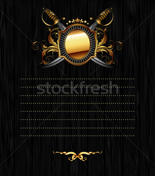 ornate frame with star and sabers Stock photo © kjolak