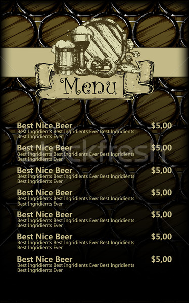 menu design with beer Stock photo © kjolak