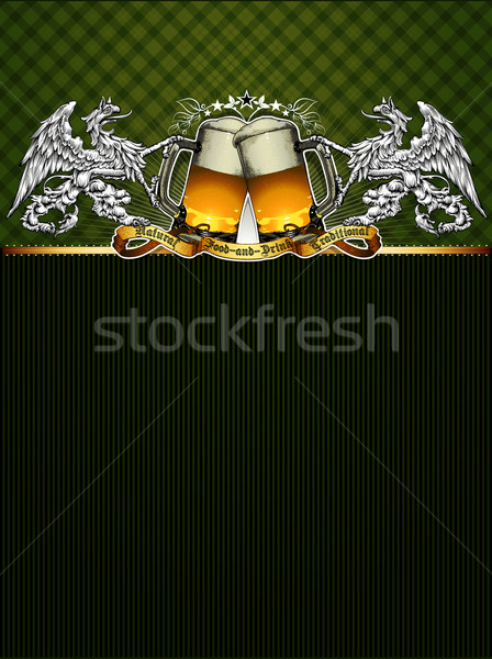 Bier achtergrond label retro-stijl groene business Stockfoto © kjolak
