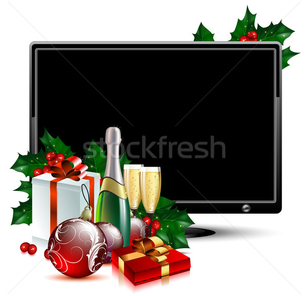 液晶顯示 面板 聖誕節 插圖 有用 設計師 商業照片 © kjolak