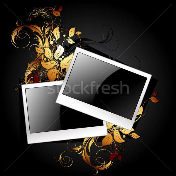 Webes ikon fotó keret virágmintás elemek illusztráció Stock fotó © kjolak