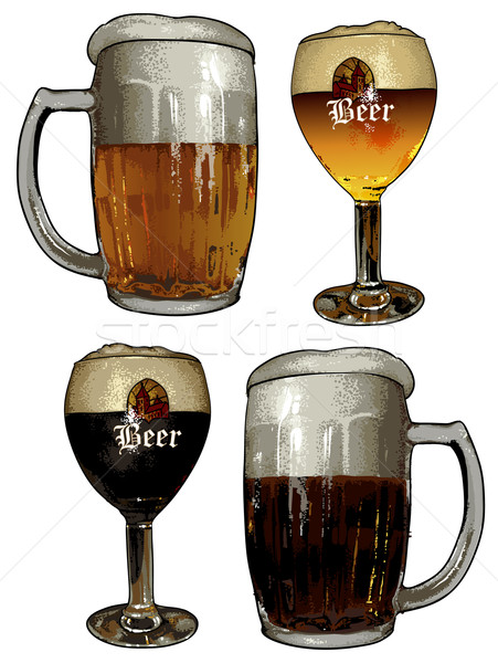 Cerveza ilustración útil disenador trabajo bar Foto stock © kjolak