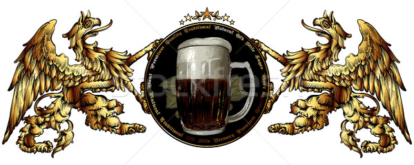 Bier label retro-stijl witte business kunst Stockfoto © kjolak