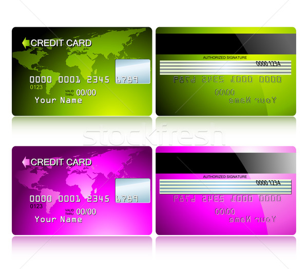 Karte Kreditkarte Kredit Illustration nützlich Designer Stock foto © kjolak