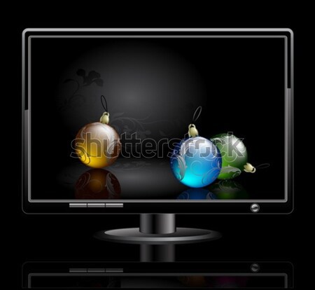 LCD panel with christmas balls Stock photo © kjolak