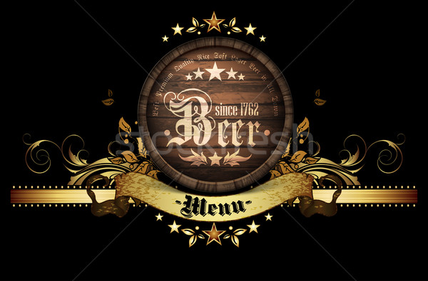 menu design with beer Stock photo © kjolak
