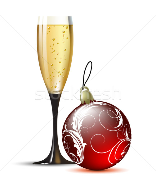 champagne with fir bal Stock photo © kjolak