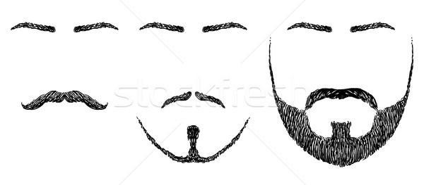 Bart Schnurrbart Augenbrauen Set unterschiedlich Formen Stock foto © kjolak