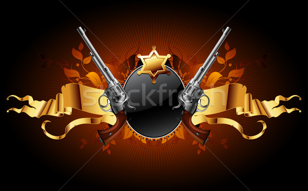 шериф звездой орудий иллюстрация полезный дизайнера Сток-фото © kjolak
