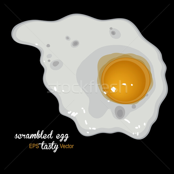 fried egg on a black background Stock photo © kjolak