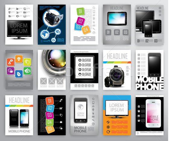 set of flayers design template Stock photo © kjolak