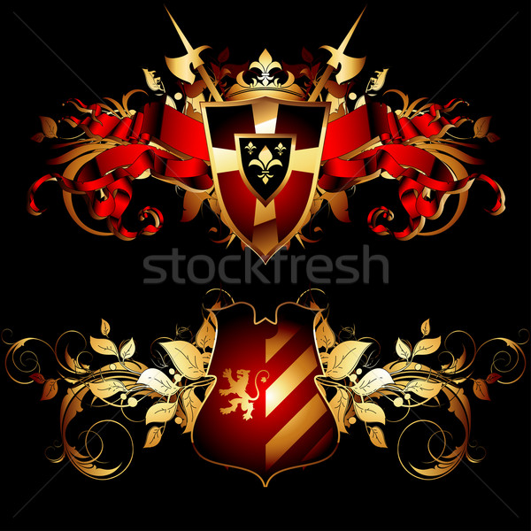 set of heraldic shields Stock photo © kjolak