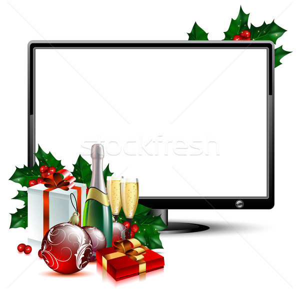 LCD płyta christmas ilustracja przydatny projektant Zdjęcia stock © kjolak