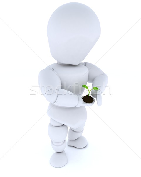 man nurturing a  seedling plant  Stock photo © kjpargeter