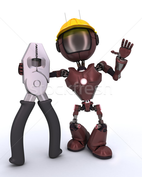 Android constructeur rendu 3d homme construction outil Photo stock © kjpargeter
