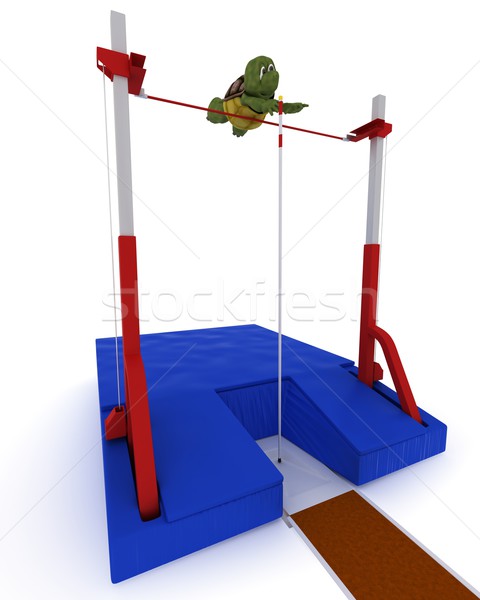 tortoise competing in pole vault Stock photo © kjpargeter