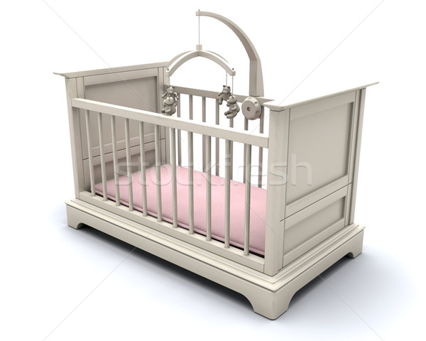 Kinderbett 3d render Möbel Teddy 3D Stock foto © kjpargeter