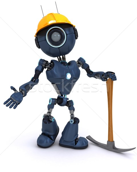 android builder with a pick axe Stock photo © kjpargeter