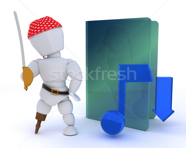 pirate depicting illegal music download Stock photo © kjpargeter