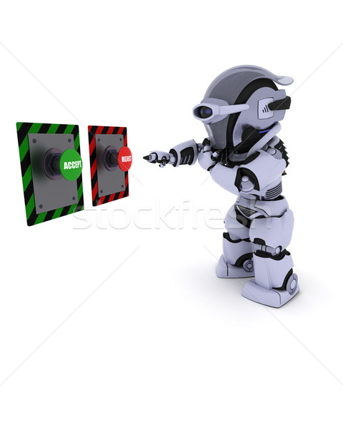 Robot deciding which button to push Stock photo © kjpargeter