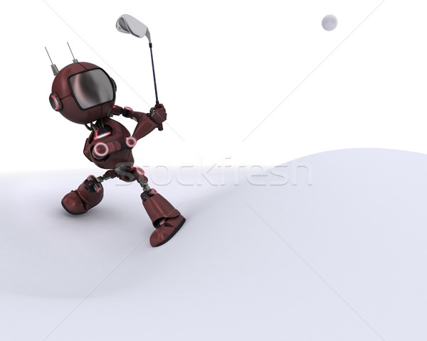 Android jouer golf rendu 3d club balle [[stock_photo]] © kjpargeter